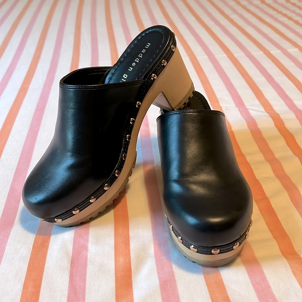 Madden Girl Black Clogs Mules